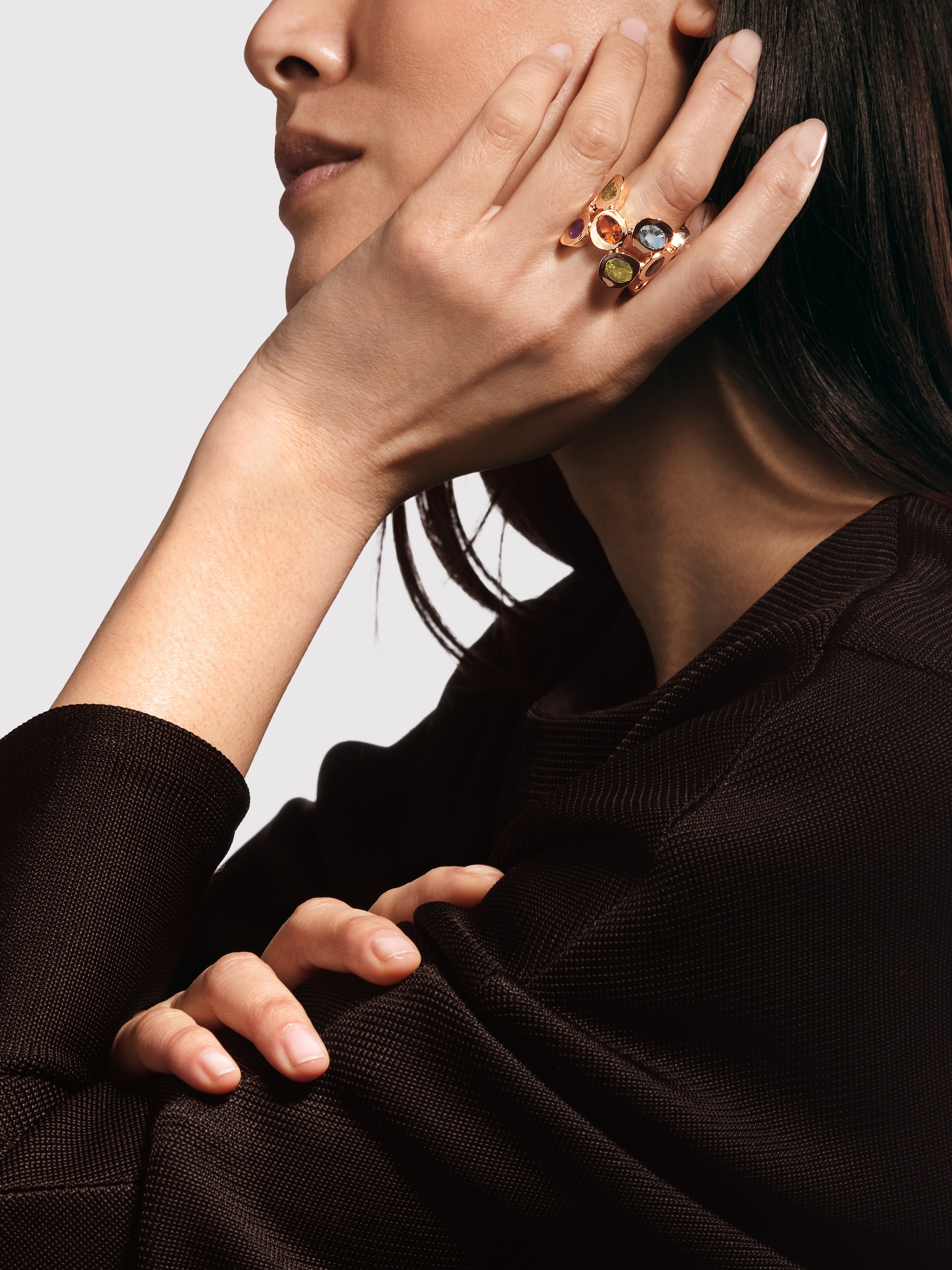 Bague Pépite Pierres Fines Multicolores