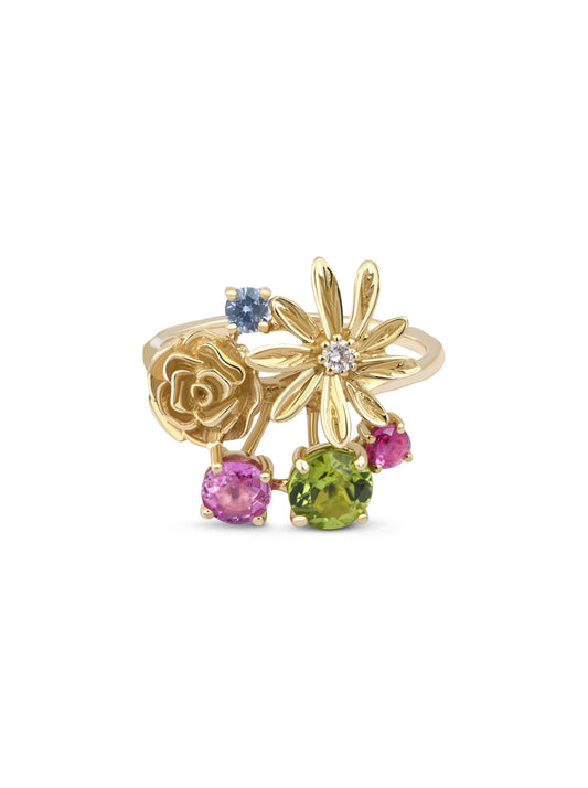 Bague Bouton de Rose Pierres Fines et Précieuses