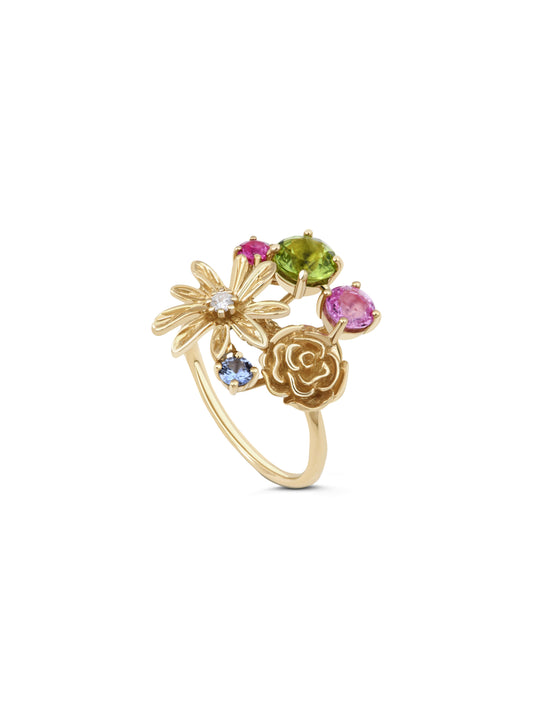 Bague Bouton de Rose Pierres Fines et Précieuses