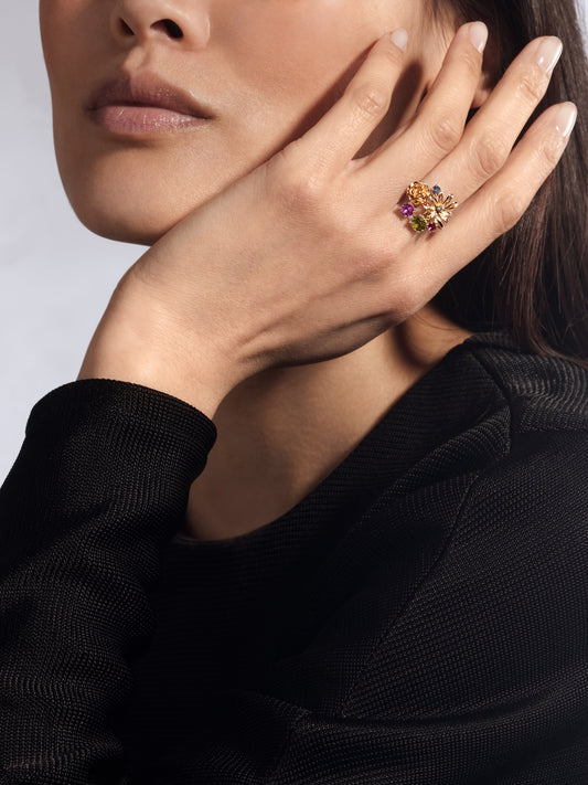 Bague Bouton de Rose Pierres Fines et Précieuses